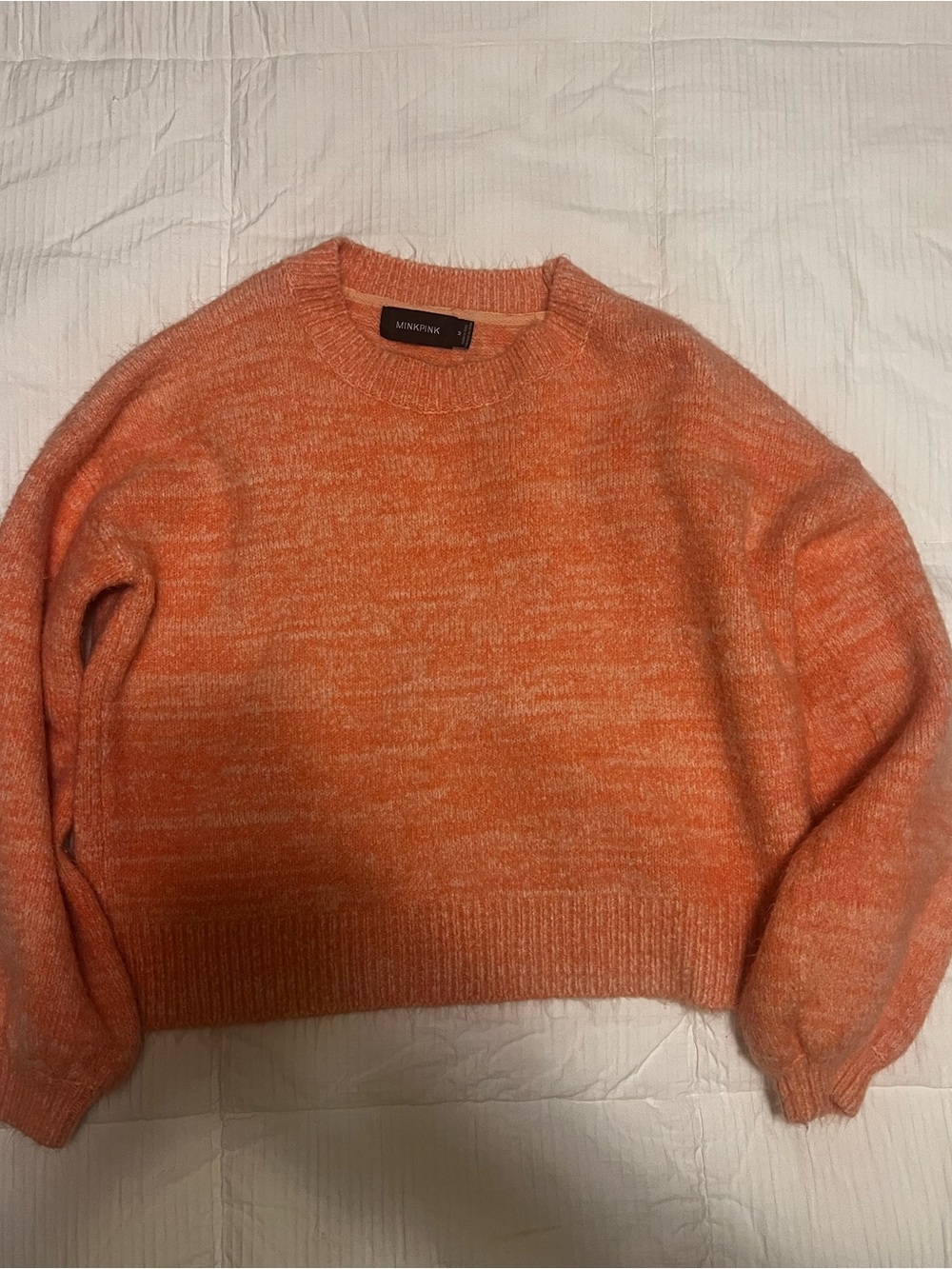 MINKPINK Marled Orange Crewneck Sweater